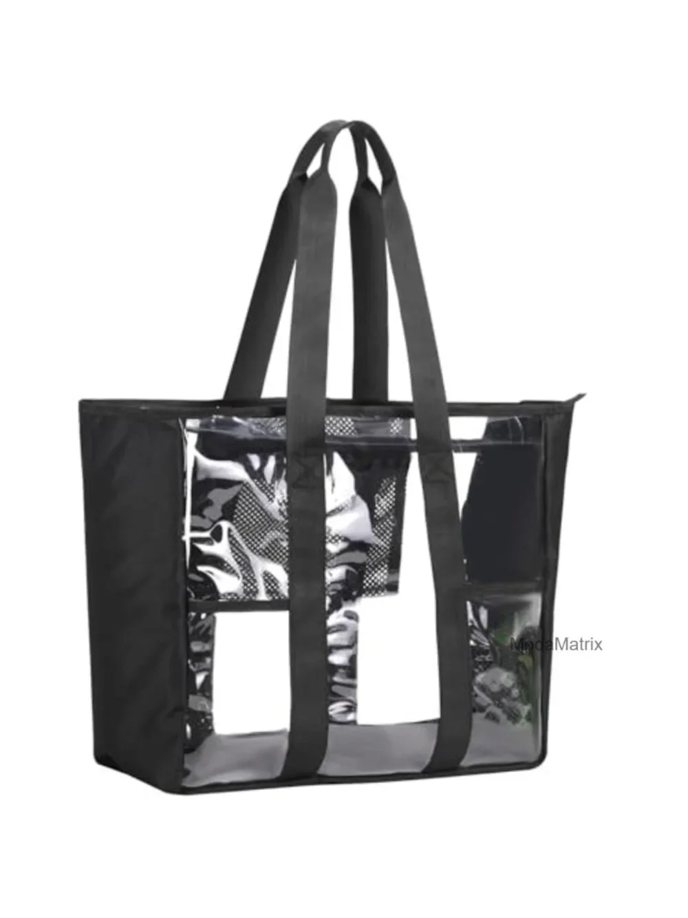 Large Clear Tote Bag Heavy Duty PVC Transparent Zipper Work Stadium